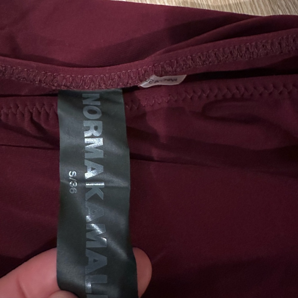 Norma Kamali One Shoulder Burgundy Dress - Picture 3 of 6